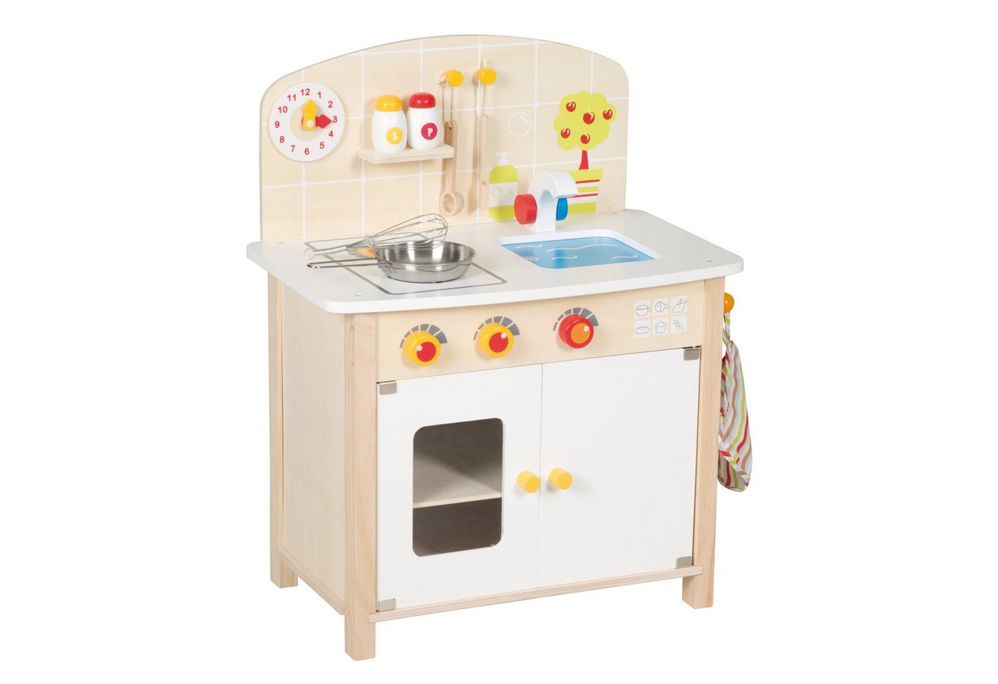 roba® Spielküche Little Kitchen, Spielzeug-Küchenzeile mit 2 Kochstellen, Spüle, Wasserhahn & Zubehör von roba®