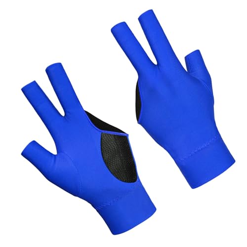 rockible 3-Finger-Billard-Handschuh, Pool-Queue-Handschuh, rechte Hand, DREI-Finger-Handschuh, Show-Handschuh, Blau von rockible