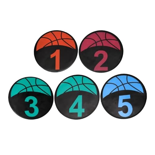 rockible 5 stück Nummeriert Boden Marker Basketball Marker Training Matten für Turnhalle Boden von rockible