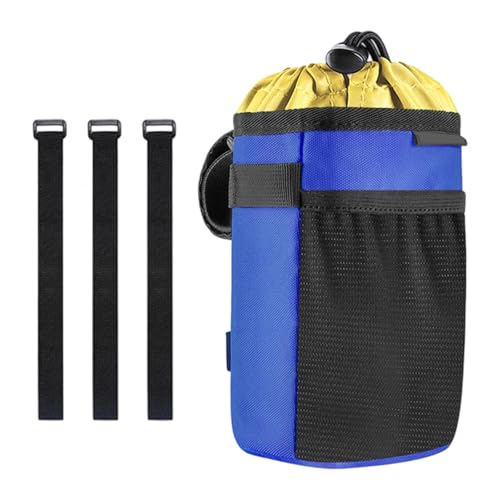 rockible Getränkehalter Fürs Fahrrad, Trinkflaschenhalter Fürs Fahrrad mit Netztasche, Getränkehalter für Den Fahrradlenker Zum Mountainbiken, Blau von rockible