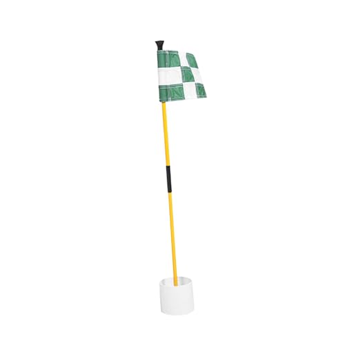 rockible Golf Putting Green Flagge und Loch Cup Golf Fahnenmasten Geschenke Flagge Stick Praxis Putting für Hof Rasen Männer Frauen Golf, Grün Weiß von rockible