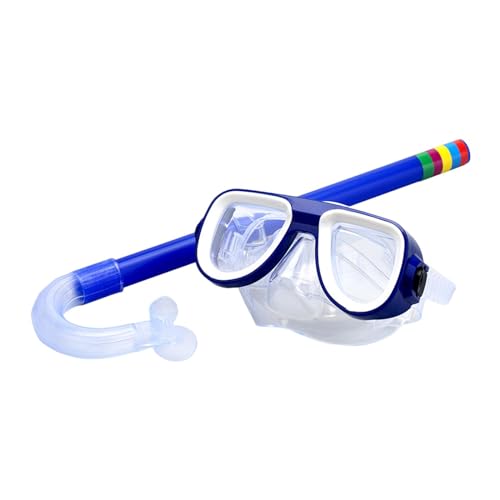 rockible Schnorchelset für Kinder, Taucherbrille, Tauchermaske und Schnorchel, Schnorchelmaske zum Tauchen, Wassersport, Alter 3–7 Jahre, Kinder, Jungen, Blau von rockible