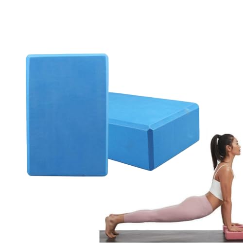 2er-Set Yoga Blöcke/Yogablock - Hochdichter Eva-Schaum, Fitness-Block, Umweltfreundlich und Leicht - Korkblock für Yoga & Pilates, Yogablock für Anfänger und Fortgeschrittene (Blau) (Blau) von routinfly
