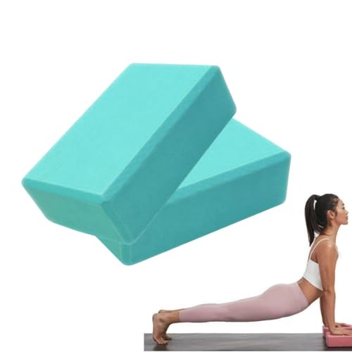 2er-Set Yoga Blöcke/Yogablock - Hochdichter Eva-Schaum, Fitness-Block, Umweltfreundlich und Leicht - Korkblock für Yoga & Pilates, Yogablock für Anfänger und Fortgeschrittene (Blau 2) von routinfly