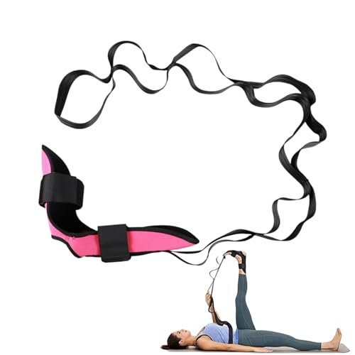 Yoga Gurt Faszienstrecker - Yoga Strap - Yogagurt Faszien Strecker, Wadenstrecker & Fußstrecker bei Plantarfasziitis Muskelverspannung Knöchelverletzung - Übungsschlaufe (Rosa) von routinfly