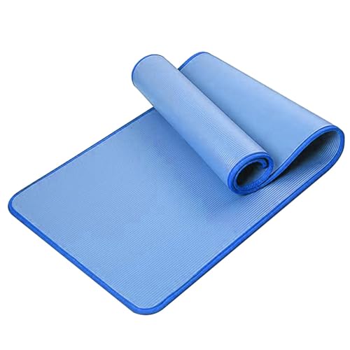 Yoga Matte (183 × 61cm) inkl. Tragegurt - Gymnastik und Fitnessmatte Extra Rutschfest in 1cm Dicke - Sport und Yogamatte für Gym, Workout und Yoga - Sportmatte für Zuhause Hautfreundlich (Blau) von routinfly