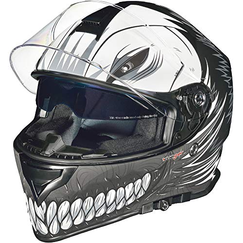 RT-824 Integralhelm Motorradhelm Kinderhelm Motorrad Integral Roller Helm rueger, Farbe:Black Hollow, Größe:61-62 von rueger-helmets