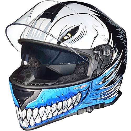 RT-824 Integralhelm Motorradhelm Kinderhelm Motorrad Integral Roller Helm rueger, Farbe:Blue Hollow, Größe:L (59-60) von rueger-helmets
