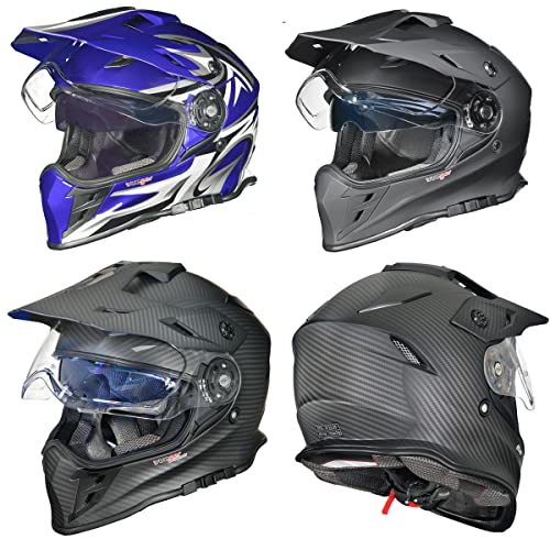 RX-967 Crosshelm Integralhelm Quad Cross Enduro Motocross Offroad Helm Pinlock, Farbe:Visier Blau, Größe:alle Größen von rueger-helmets