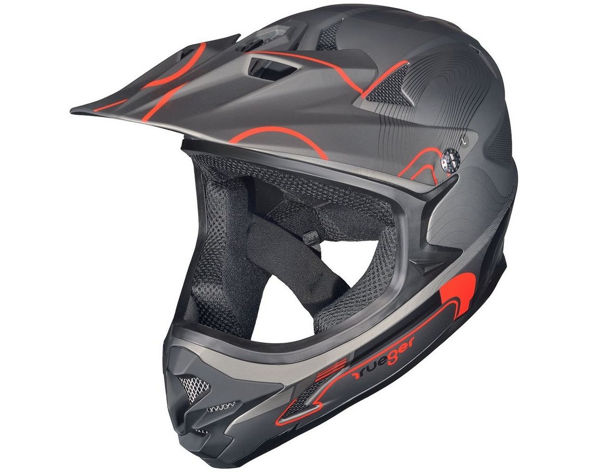 rueger-helmets Kinderhelm RXD-9001 Downhill Fahrrad BMX Fullface Mountainbike MTB Enduro Freeride Dirt Helm RXD-9001 Antrazit XS von rueger-helmets