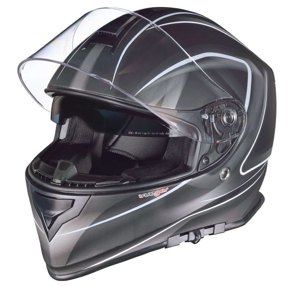 rueger-helmets Motorradhelm RT-824 Integralhelm Motorradhelm Kinderhelm Motorrad Integral Roller Helm GebissRT-824 LNP-GY XL von rueger-helmets