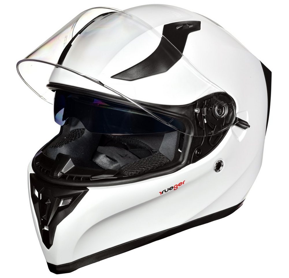 rueger-helmets Motorradhelm rueger RT-826 Motorrad-Helm Integralhelm Fullface Helm Pinlock Sonnenvisier ECE Damen und HerrenRT-826 Weiß XL von rueger-helmets