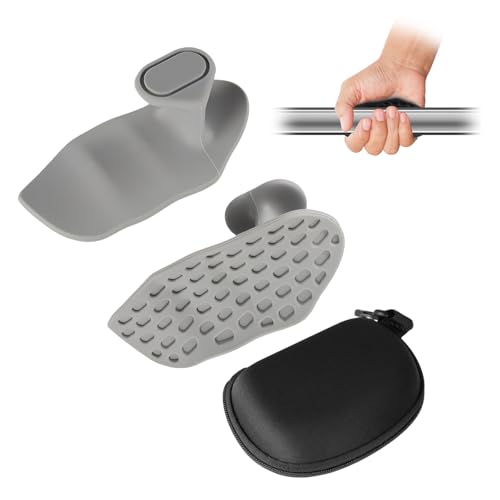 Anti Rutsch Gym Grips - Griffpolster Griffpads für Klimmzüge, Fitness Zughilfen Kraftraining, Silikon Workout Gym Handschuhe, Herren und Damen fitgriff Gym Zubehör für Crosstrainin(Grau) von runpeak
