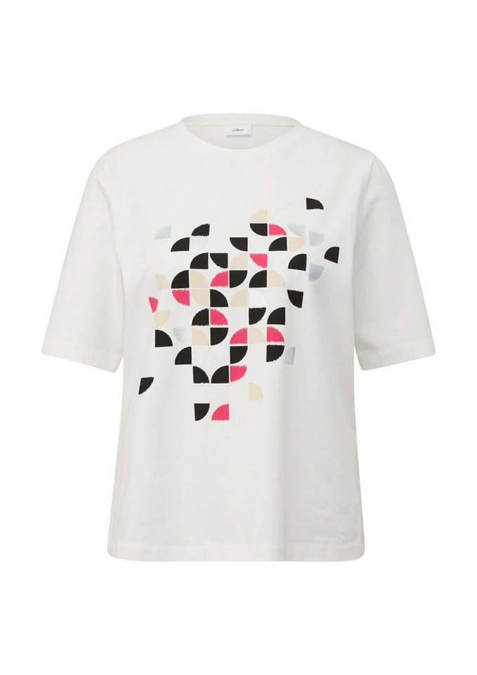 s.Oliver BLACK LABEL T-Shirt - T-Shirt mit Frontprint - Basic Shirt kurzarm mit Print von s.Oliver BLACK LABEL