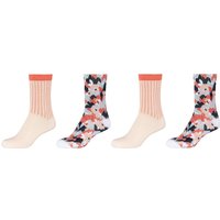 4er Pack s.Oliver Essentials Organic Flower Crew Socken Damen 2028 - pink sand 39-42 von s.Oliver
