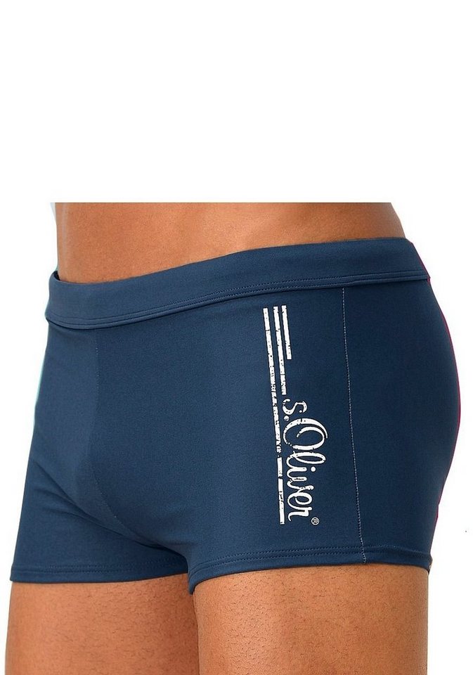 s.Oliver Boxer-Badehose mit Logoschriftzug im coolen Used-Look von s.Oliver