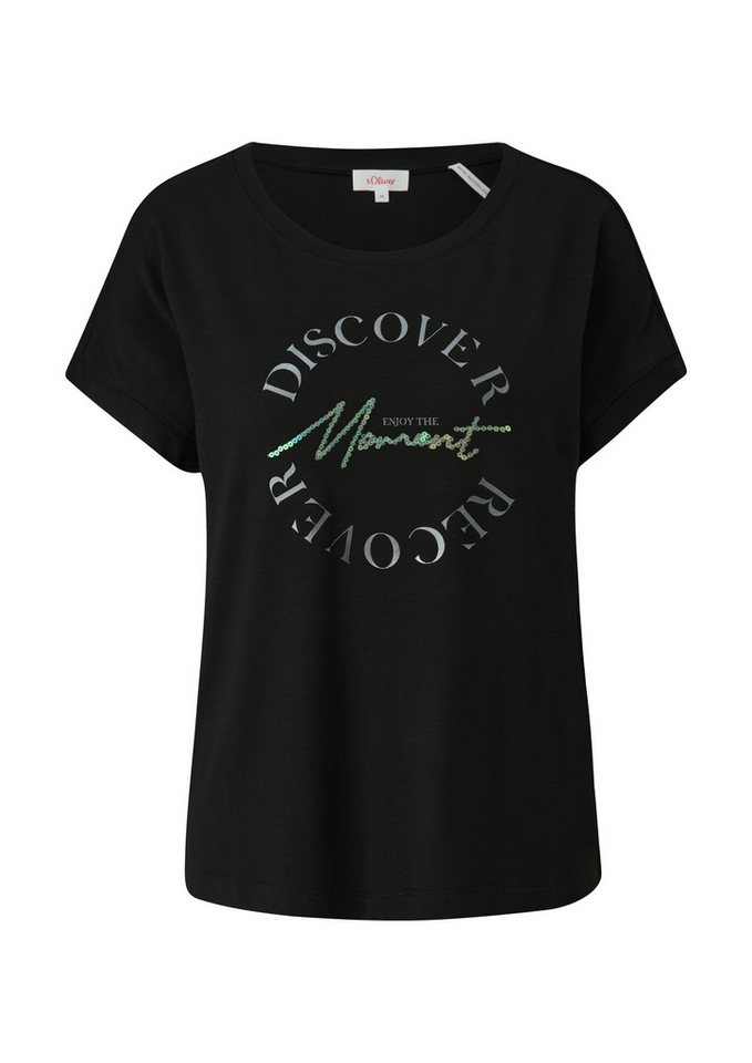 s.Oliver Shirttop - T-Shirt mit Pailletten - Shirttop von s.Oliver
