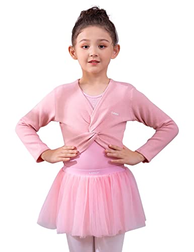s.lemon Tanz Ballett Pullover Strickjacken Langarm Tanzpullover für Kinder Mädchen (Rosa, L/Körpergröße: 115-125 cm) von s.lemon