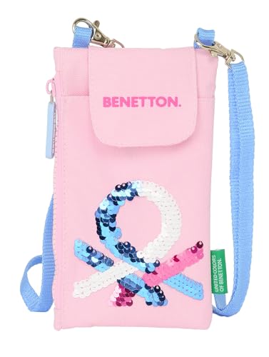 Benetton Pink - Portemonnaie Portemonnaie, Standard Portemonnaie, für Handy, bequem und vielseitig, Qualität und Beständigkeit, 19 x 10 cm, Rosa, Rosa, Estándar, Casual von safta