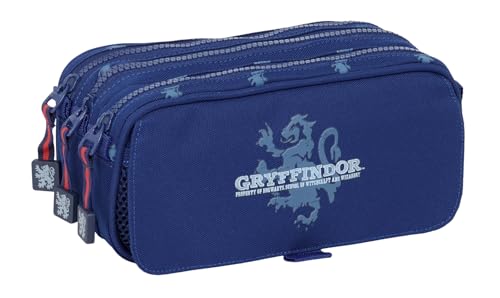 Safta Harry Potter Captain Federmäppchen mit drei Fächern, für Kinder, ideal für Kinder im Schulalter, bequem und vielseitig, Qualität und Widerstandsfähigkeit, 21,5 x 8 x 10 cm, marineblau, M, Lässig von safta