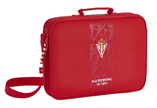 Offizielle Gijon Real Sporting Schulbrieftasche, Rot/Ausflug, einfarbig (Getaway Solids), Strapazierfähig von safta