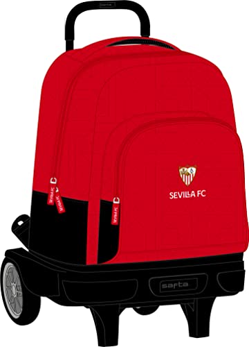 Rucksack GDE C/Rollen Compact Evolution EXT. Sevilla FC, rot/schwarz, Estándar, Casual von safta