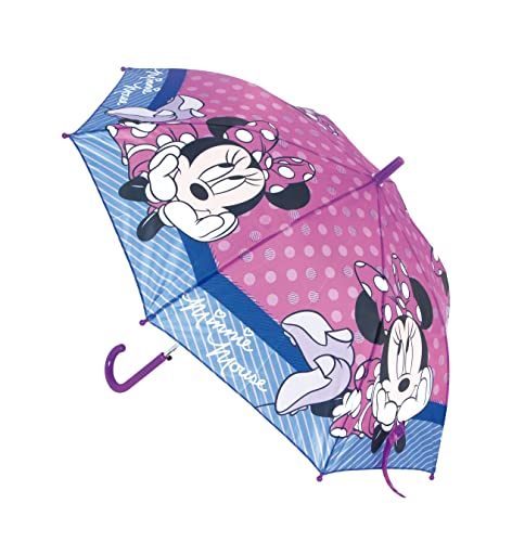 Safta Automatischer Regenschirm, 48 cm, Minnie Maus Lucky, Rosa, único von safta