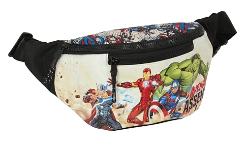 Safta Avengers Forever Bauchtasche mit Außentasche, ideal für Jugendliche und Kinder unterschiedlichen Alters, bequem und vielseitig, Qualität und Widerstandsfähigkeit, 23 x 9 x 12 cm, Mehrfarbig, von safta