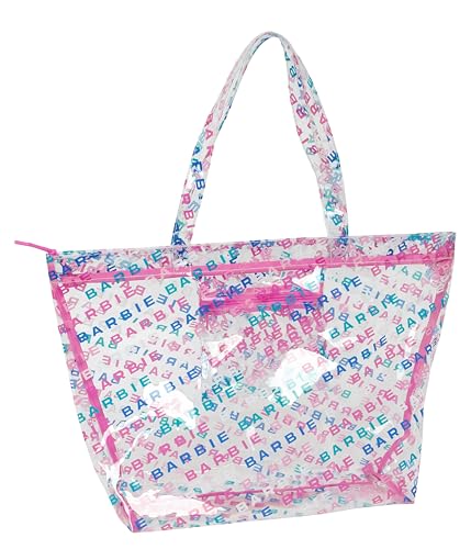 Safta BARBIE LOGOMANIA Einkaufstasche für Damen, Shopping-Tasche, bequem und vielseitig, Qualität und Widerstandsfähigkeit, 54 x 17 x 35 cm, Altrosa, Pink, Estándar, Casual von safta