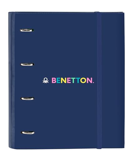 Safta Benetton Cool Ringbuch mit 4 Ringen, 35 cm, mit 100 A4-Blättern, ideal für Kinder unterschiedlichen Alters, bequem und vielseitig, Qualität und Widerstandsfähigkeit, 27 x 3,5 x 32 cm, von safta