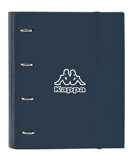 Safta Kappa Dark Navy Ringbuch mit 4 Ringen, 35 cm, mit 100 Blatt A4, ideal für Kinder unterschiedlichen Alters, bequem und vielseitig, Qualität und Widerstandsfähigkeit, 27 x 3,5 x 32 cm, von safta