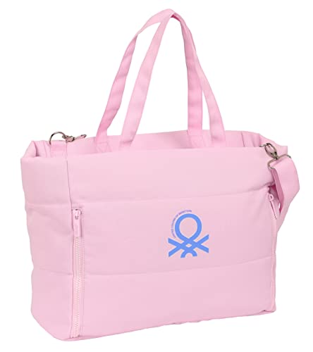 Safta M293 Benetton Pink - Laptoptasche mit Tasche, Rucksack, ideal für Kinder verschiedener Altersgruppen, bequem und vielseitig, Qualität und Widerstandsfähigkeit, 54 x 17 x 31 cm, Hellrosa, Unisex, von safta