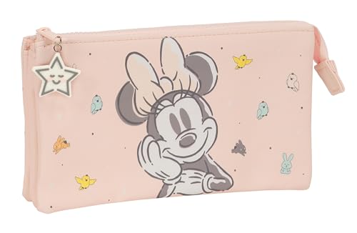 Safta Minnie Mouse Baby - Federmäppchen für Kinder, ideal für Kinder im Schulalter, bequem und vielseitig, Qualität und Widerstandsfähigkeit, 22 x 3 x 12 cm, Hellrosa, Hellrosa, Estándar, Lässig von safta