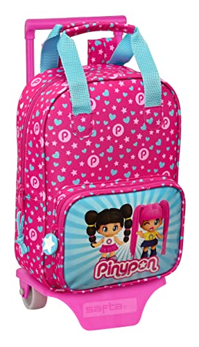 Safta PINYPON Schulrucksack 765 mit Trolley 805, ideal für Kinder jeden Alters, bequem und vielseitig, Qualität und Widerstandsfähigkeit, 20 x 8 x 28 cm, Rosa/Blau, Rosa/Blau, Estándar, Casual von safta