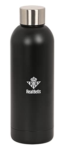 Safta Real Betis Balompie Thermosflasche, Wasserflasche, Edelstahl, doppelte Isolierung, 6 Stunden Heißgetränk und 12 Stunden Kaltgetränk, 500 ml, Schwarz, Schwarz, Estándar, Lässig von safta