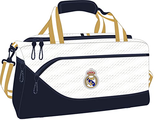 Safta Real Madrid Sporttasche, Rucksack, ideal für Kinder verschiedener Altersgruppen, bequem und vielseitig, Qualität und Strapazierfähigkeit, 50 x 25 x 25 cm, Weiß, weiß, Estándar, Lässig von safta