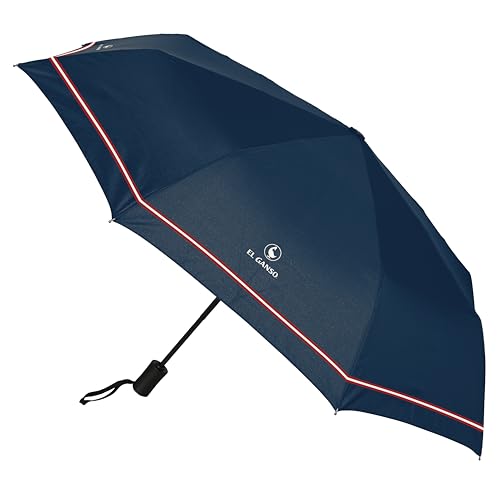 safta EL GANSO CLASSIC Faltbarer Regenschirm automatisch, 8 Paneele, Metallrippen, komfortabel und vielseitig, Qualität und Stärke, 33-62 cm, Material Polyester, Farbe Marineblau, Blau, marineblau, von safta