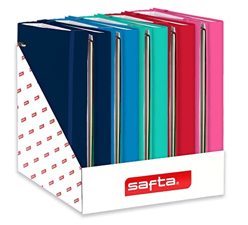 Safta M966 Ringbuchständer mit Ersatzringen, robust, leicht, langlebig, hochwertig, mehrfarbig, Unisex Kinder, Erdbeer, Estándar, Casual von safta