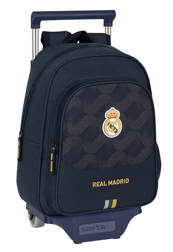 Safta Real Madrid 2. Team 23/24 Kinderrucksack mit Trolley 705, ideal für Kinder unterschiedlichen Alters, bequem und vielseitig, Qualität und Widerstandsfähigkeit, 27 x 10 x 33 cm, Marineblau, von safta