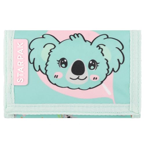 Disney Koala kleines Portemonnaie mit Klettverschluss, Kinderportemonnaie, Geldbörse, Türkis 9x14x2 cm (Türkisfarbener Koala) von sarcia.eu