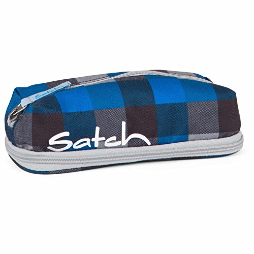 SATCH Airtwist Federmäppchen SAT-PEN-001-911, 22 cm, 1 L, Blue Grey Checks von satch