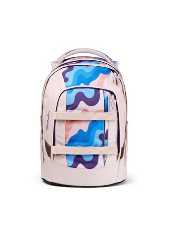 satch pack Schulrucksack ab 5. Klasse ergonomisch 30L Stauraum standfest Organisationstalent Candy Clouds - Rosa von satch