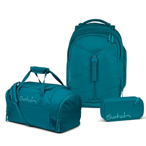 satch Match Schulrucksack Set 3tlg. (Deep Petrol) inkl. Schlamperbox und Sporttasche von satch