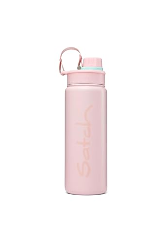 satch Trinkflasche aus Edelstahl BPA-frei 0,5l, Auslaufsicher und Kohlensäure geeignet, für Heiße und Kalte Getränke Rosa von satch