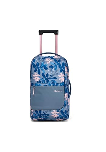 satch Flow S Trolley Koffer Handgepäck 35 l 54x32x23 cm oder Koffer groß 55 l 65x37x29 cm, inkl. Wäschebeutel, Reisegepäck Summer Soul - Blau von satch