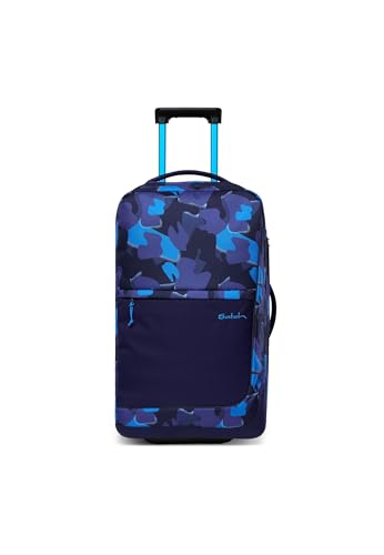 satch Flow M Trolley Koffer Handgepäck 35 l 54x32x23 cm oder Koffer groß 55 l 65x37x29 cm, inkl. Wäschebeutel, Reisegepäck Troublemaker - Blau von satch
