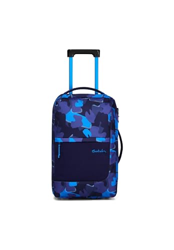 satch Flow S Trolley Koffer Handgepäck 35 l 54x32x23 cm oder Koffer groß 55 l 65x37x29 cm, inkl. Wäschebeutel, Reisegepäck Troublemaker - Blau von satch