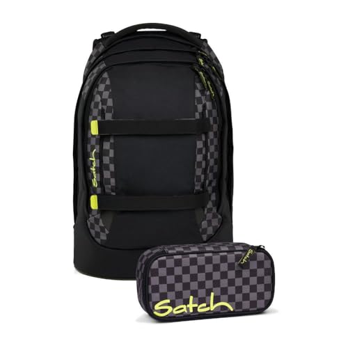 Satch pack Schulrucksack Set 2tlg. inkl. Schlamperbox (Dark Skate) von Satch