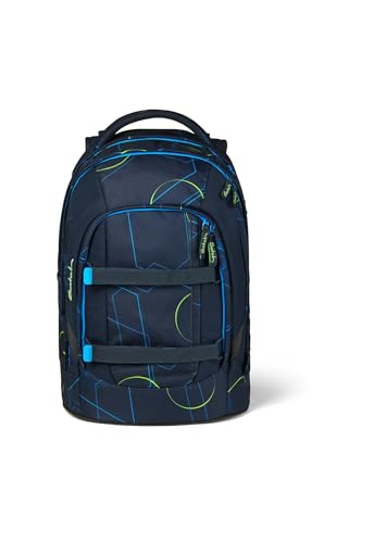 satch pack Schulrucksack ab 5. Klasse ergonomisch 30L Stauraum standfest Organisationstalent Blue Tech - Dunkelblau von satch