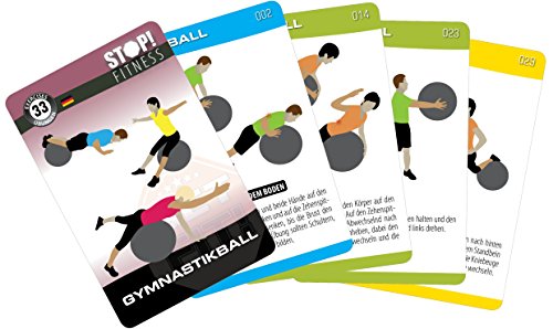 Stop! Fitness | Gymnastikball Fitness Ball | Trainingskarten Übungskarten, deutsche Version, Kartengröße 66 x 100 mm mit Kunststoffbox von schäfer sport & fitness